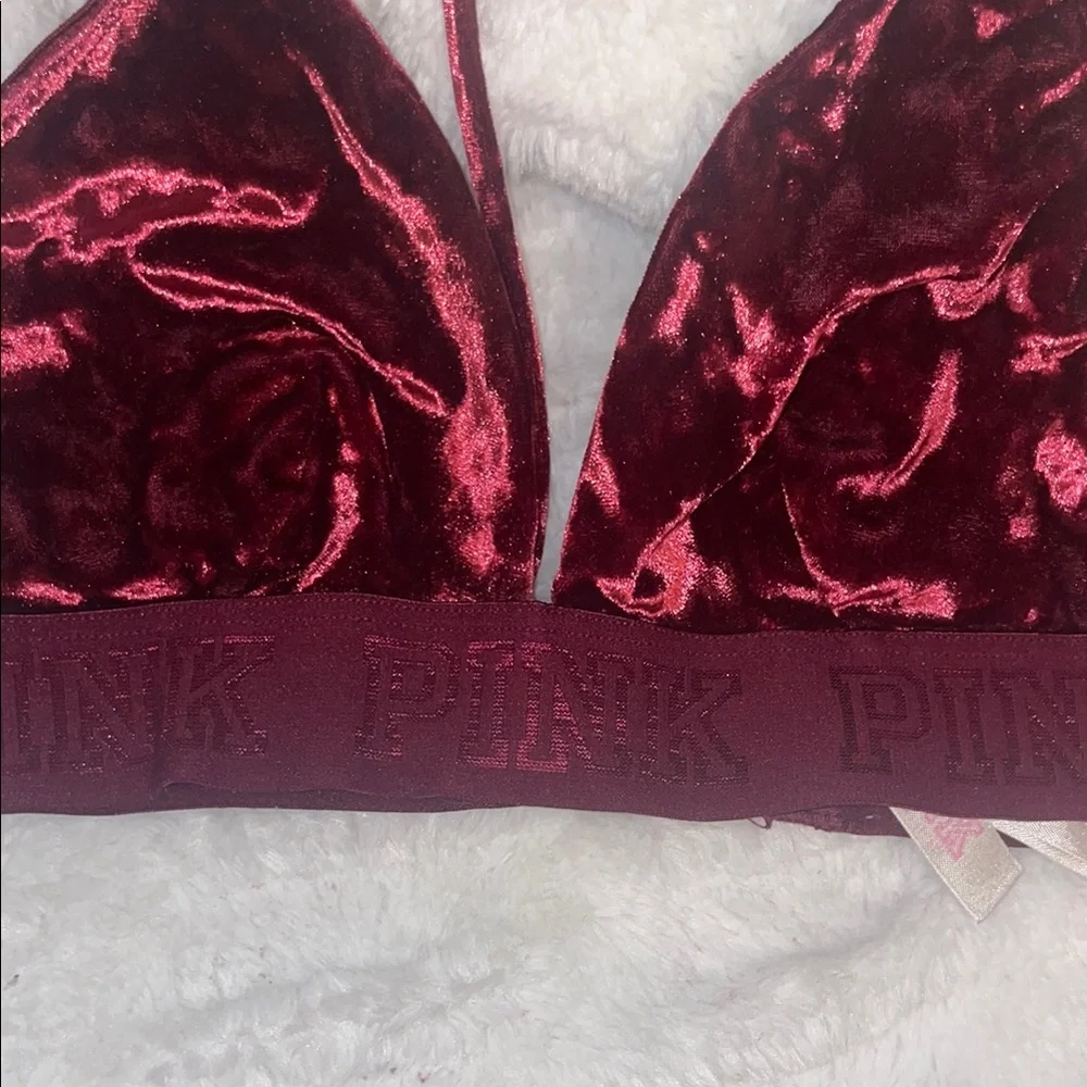 PINK Victoria's Secret Red Velvet Bra - Picture 2 of 5
